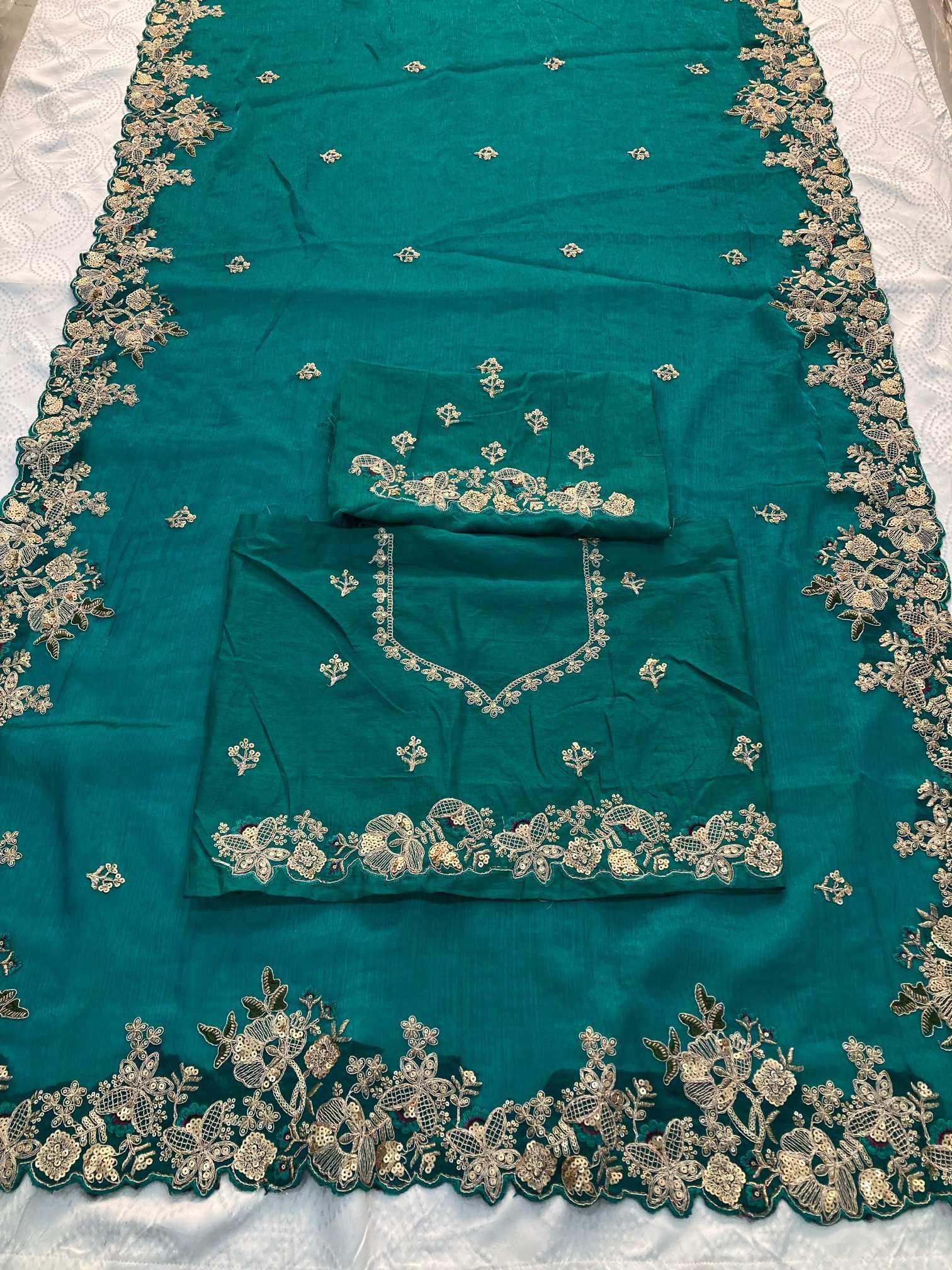 Chiffon  Embroidered Cutwork Saree